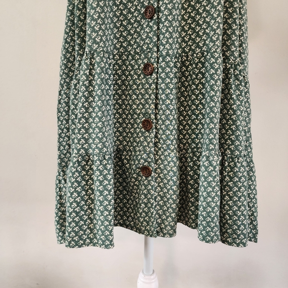 Ces Femme Pattern Button Front Short Sleeve Tunic Mini Dress S - Picture 5 of 9